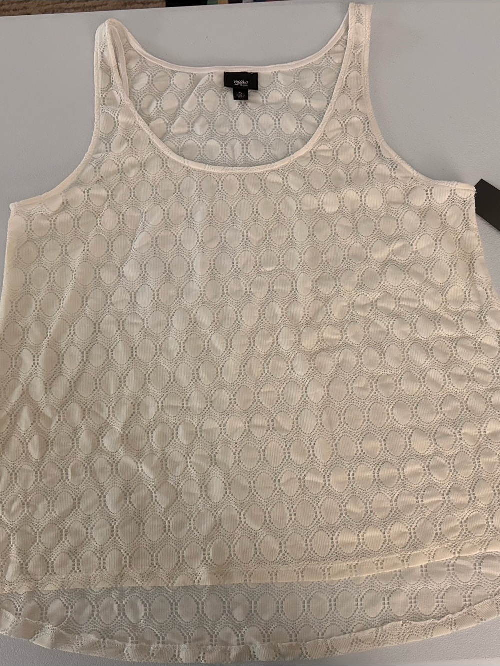 Massimo Cream Eyelet Scoop Neck Tank